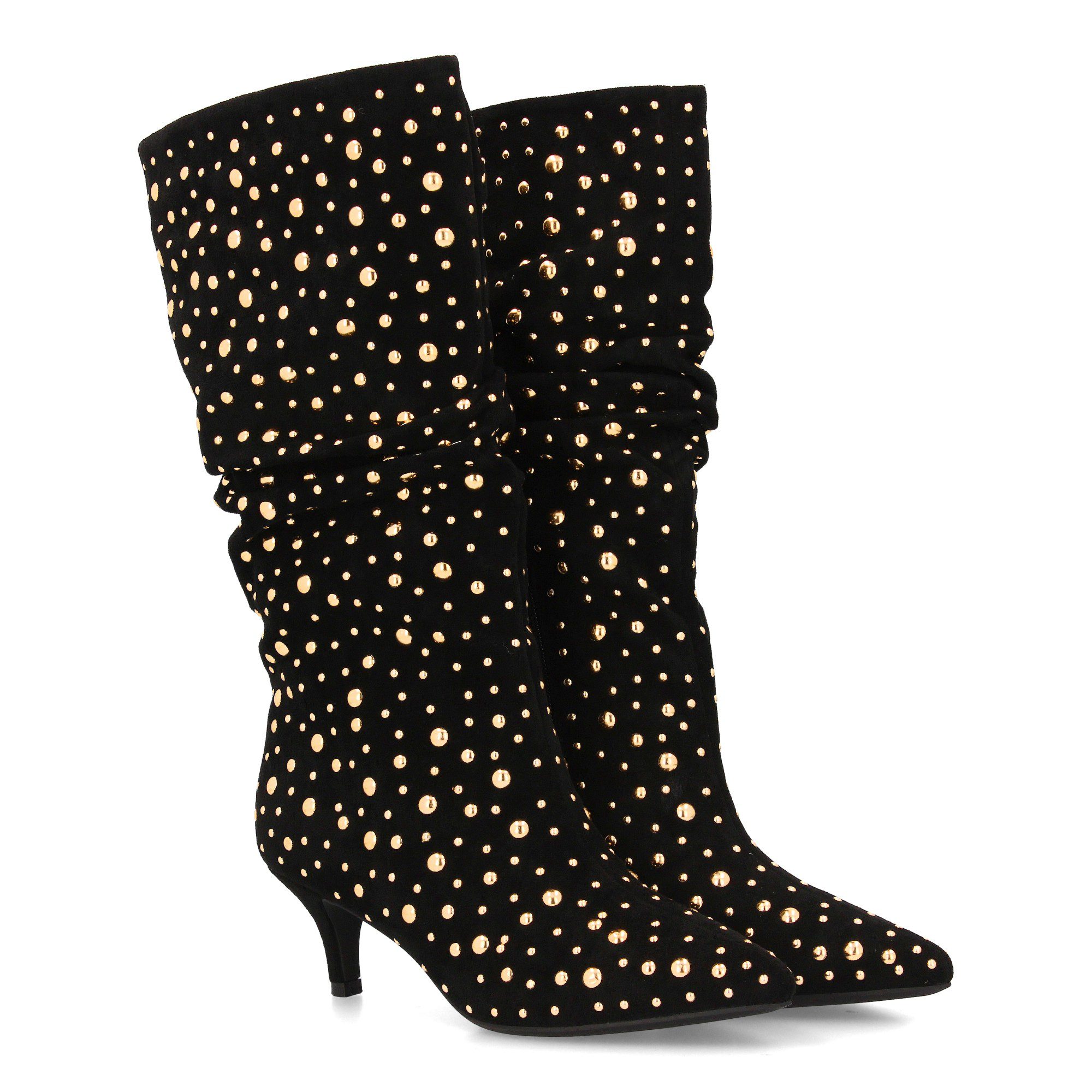 Botas negro con tacón y tachuelas