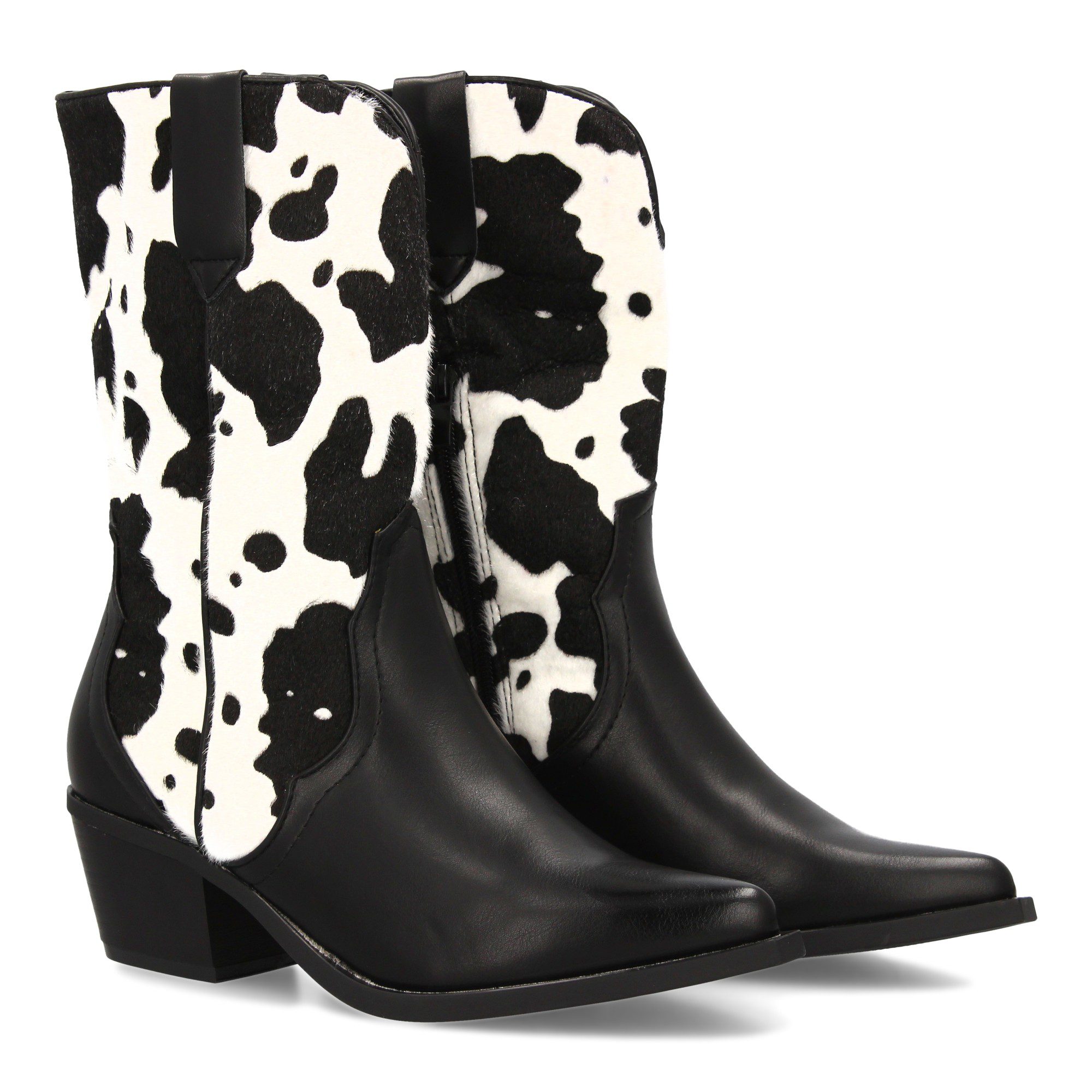 Botas cowboy estampado vaca negro