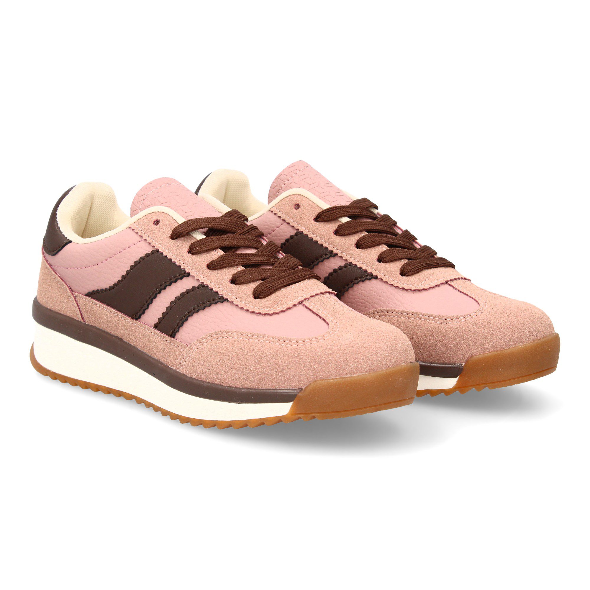 Zapatilla para mujer con suela dentada rosa