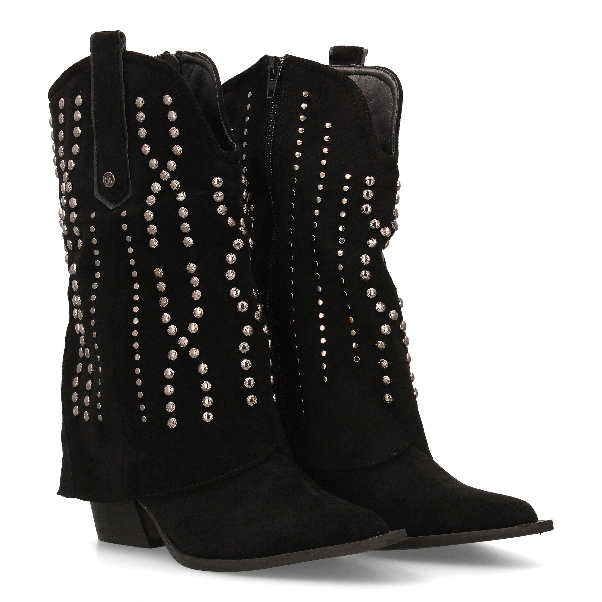 Botan cowboy mujer con tachuelas negro
