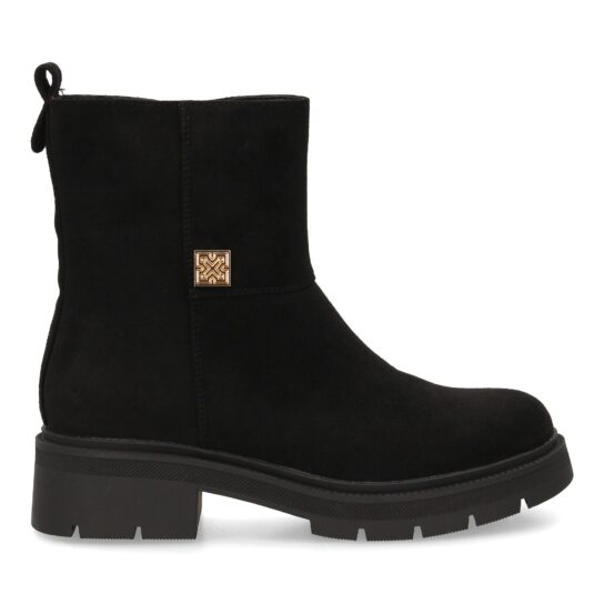 Botines de antelina negro con detalle metálico - Imagen 2