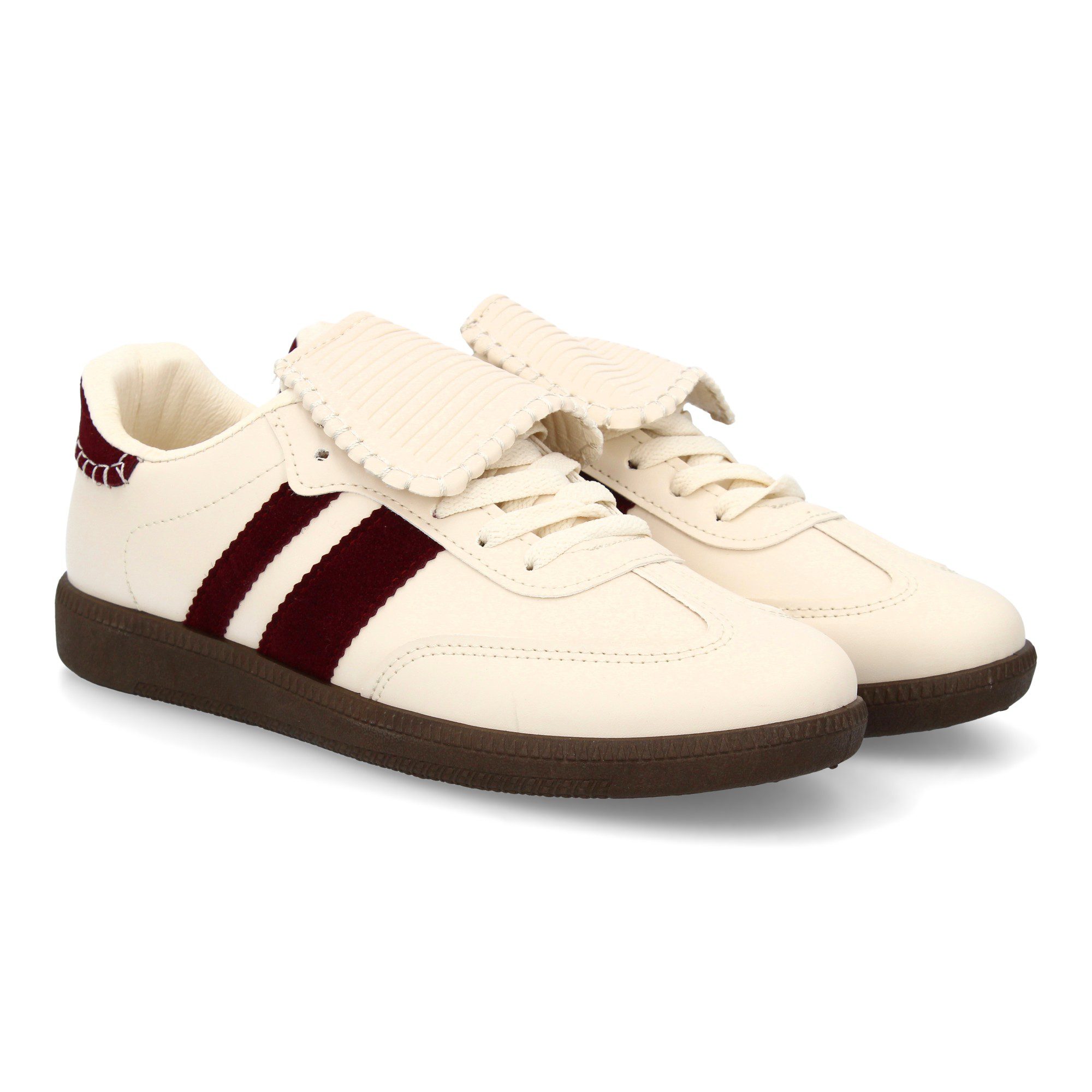 Zapatilla con lengüeta beige