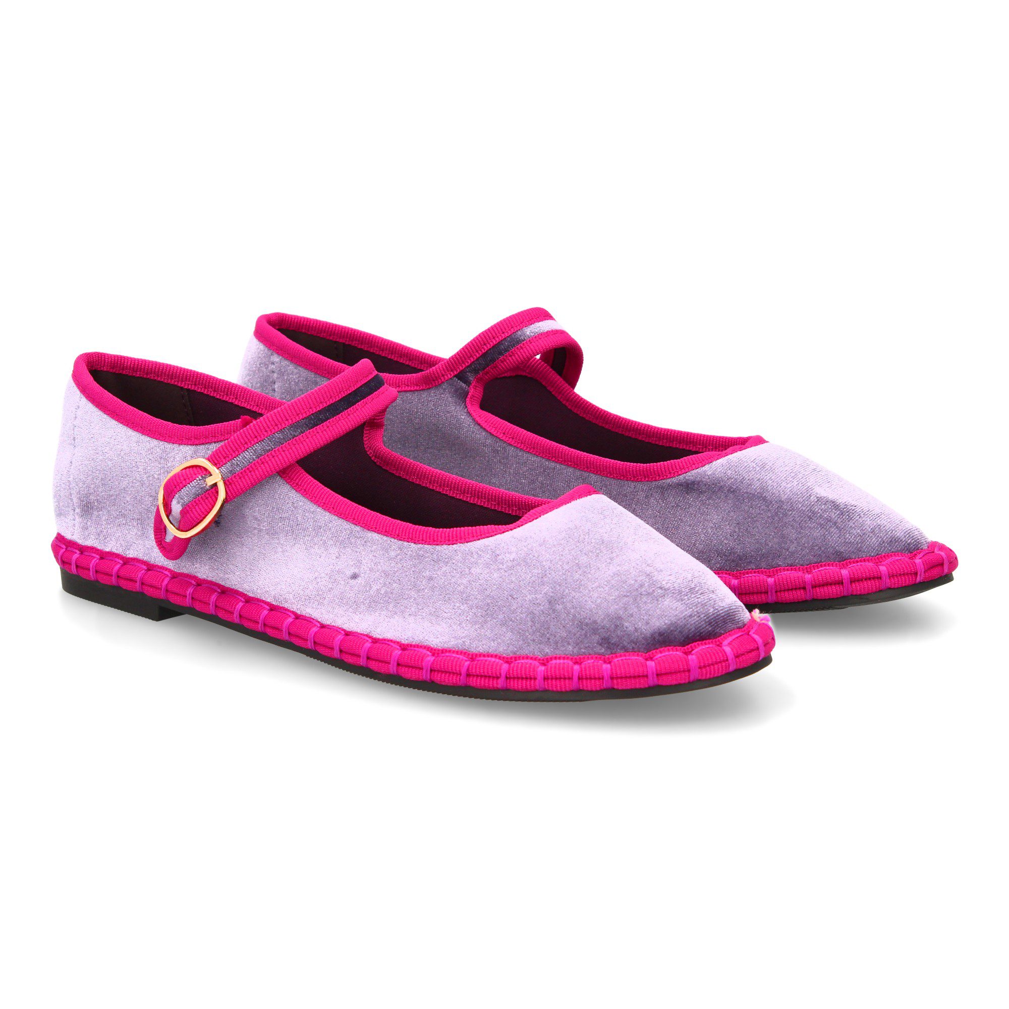 Bailarina aterciopelada con hebilla lila