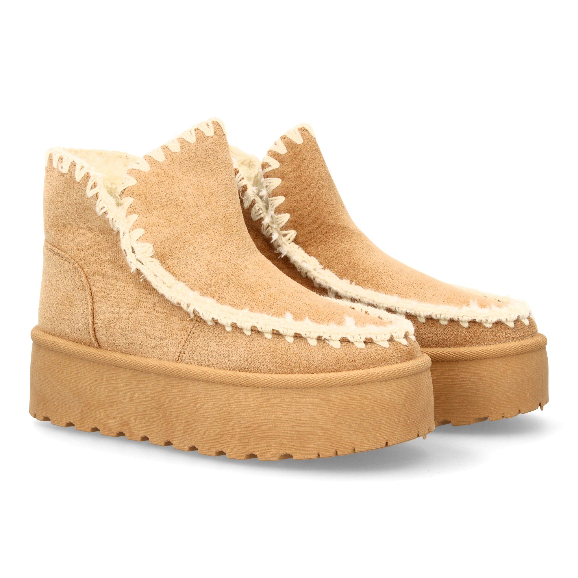 Botín australiano con costuras beige