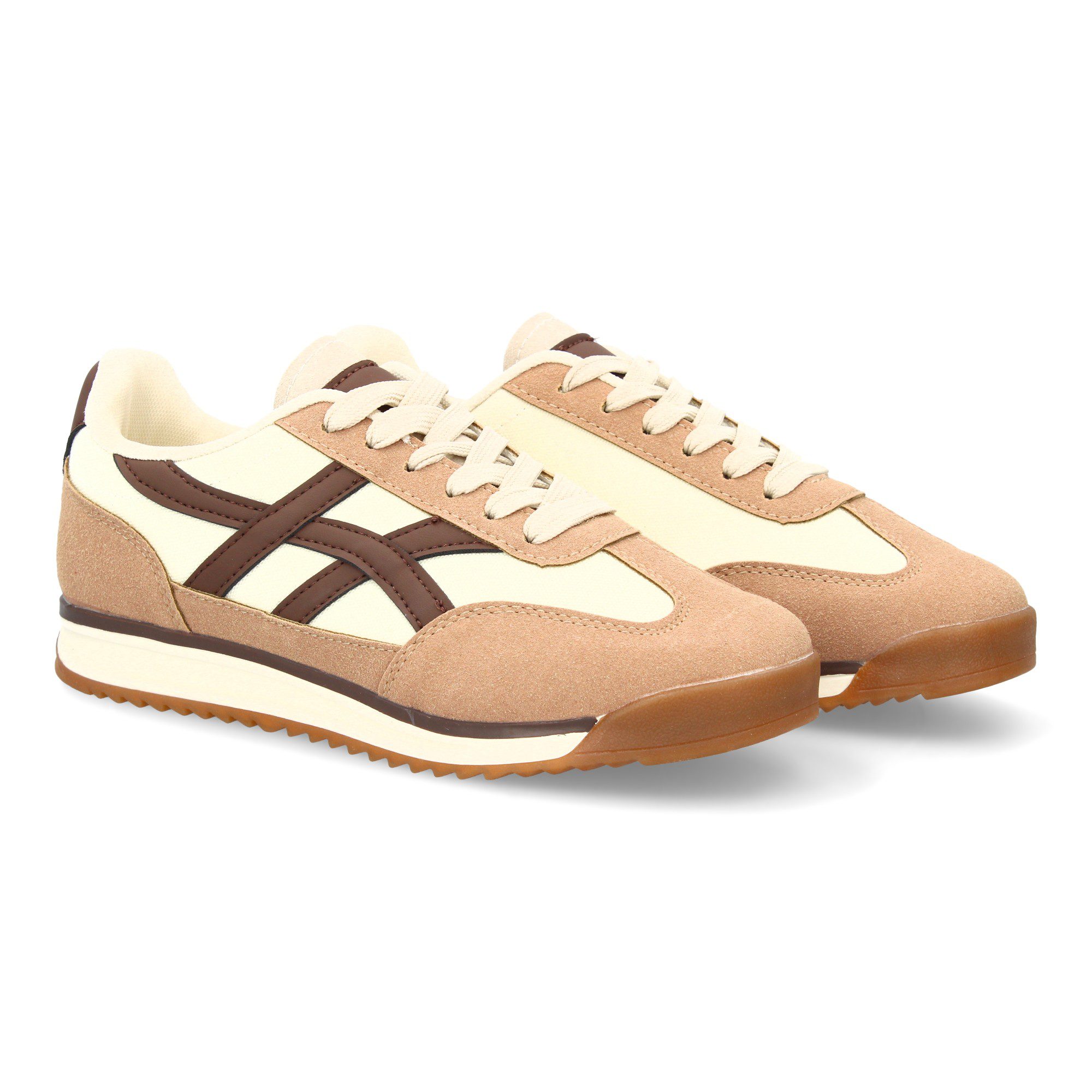 Zapatilla estilo retro kaki