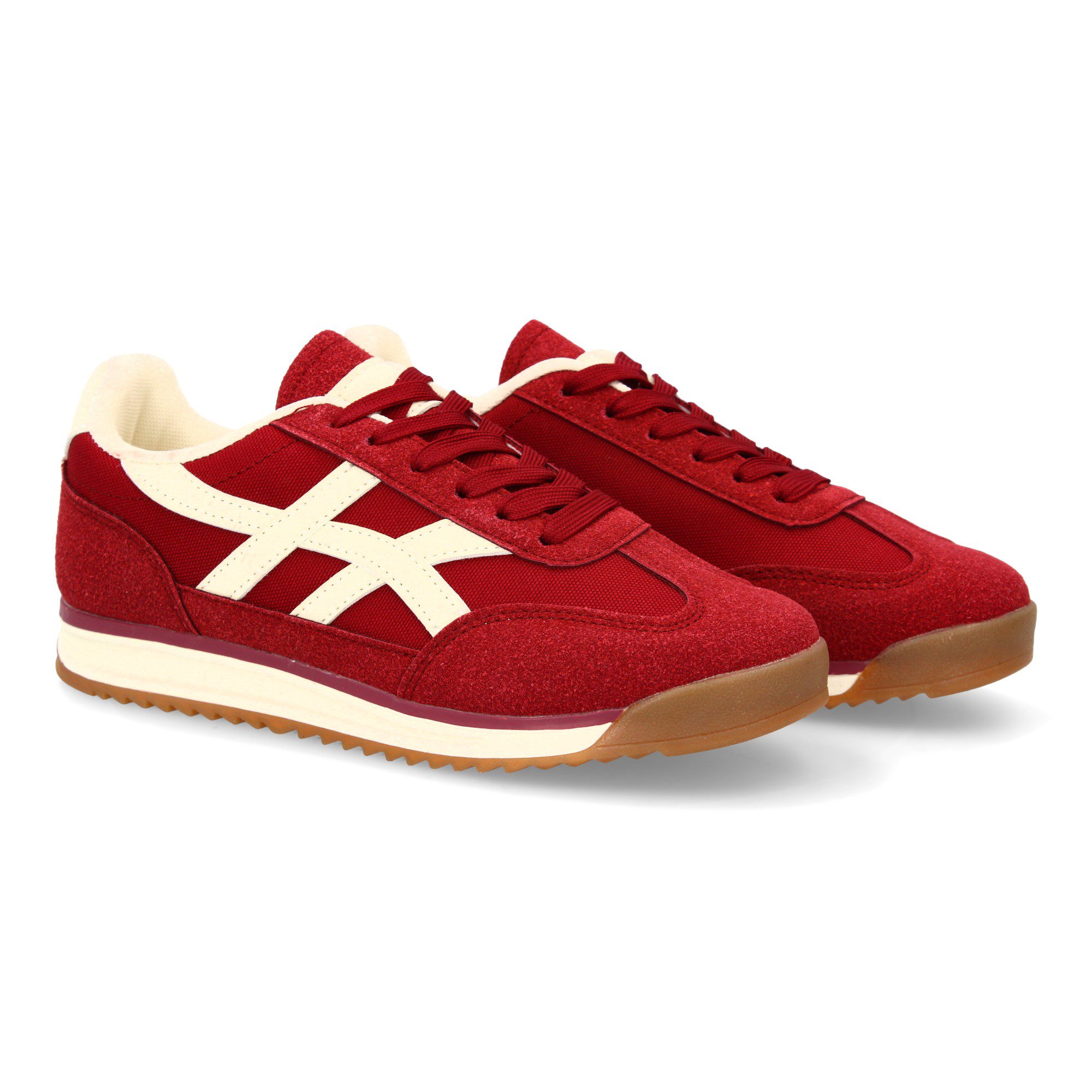 Zapatilla estilo retro rojo