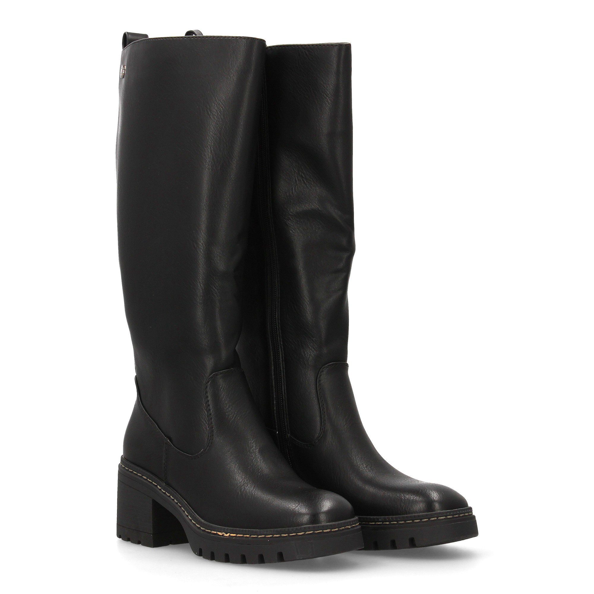 Botas altas de tacón medio negro