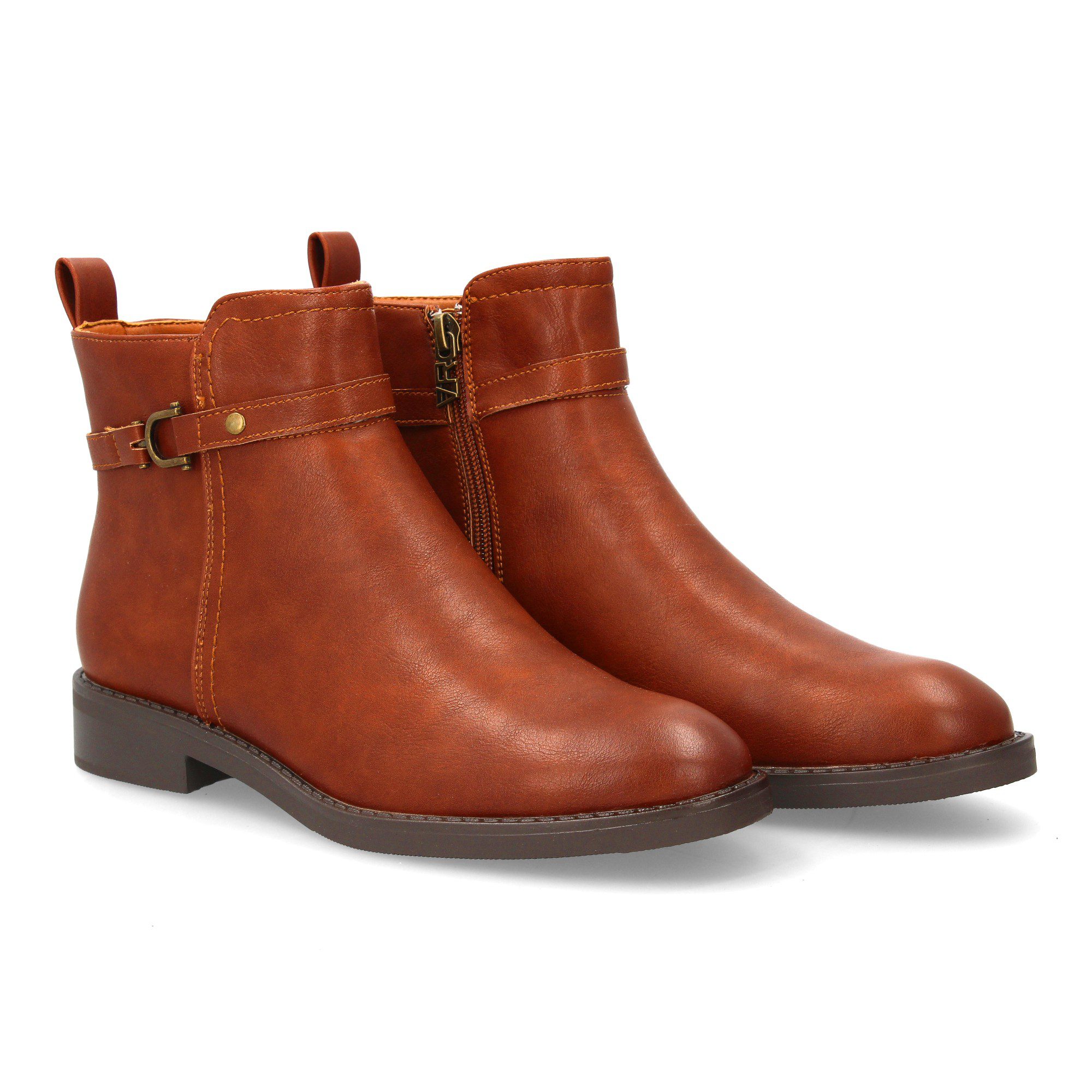 Botines planos camel