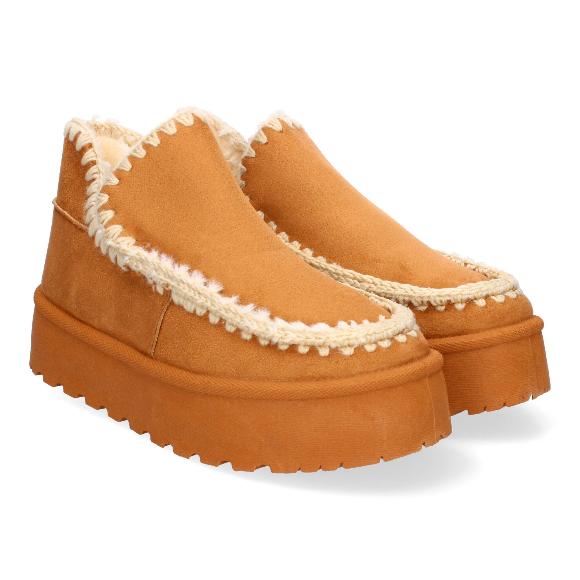 Botines bajos de plataforma estilo australiano cuero