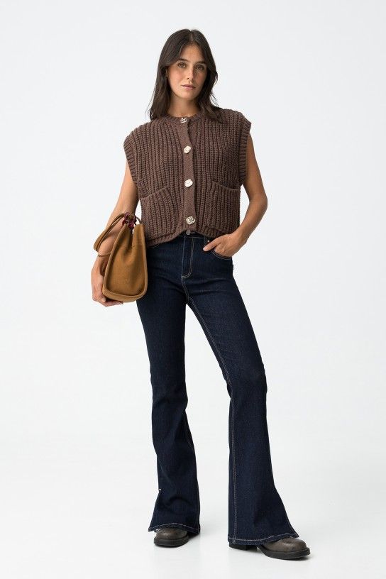 Vaqueros flare azul oscuro Tiffosi