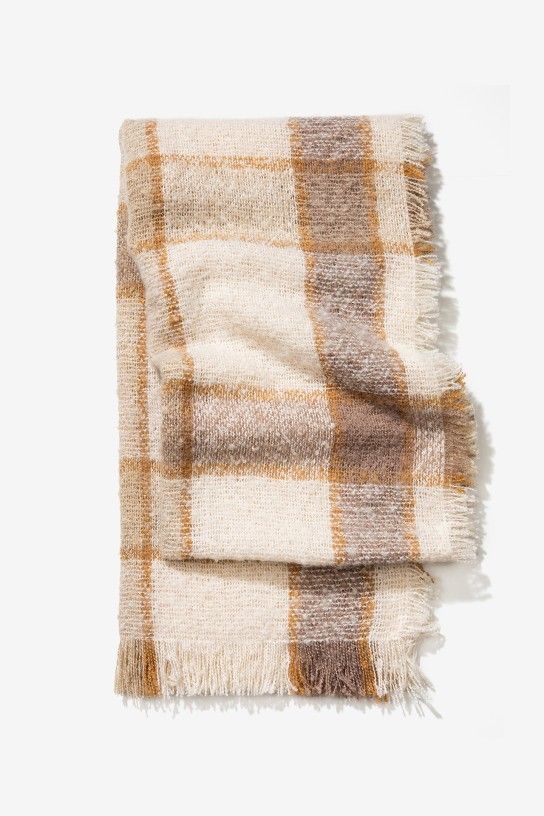 Bufanda de cuadros beige Vilanova