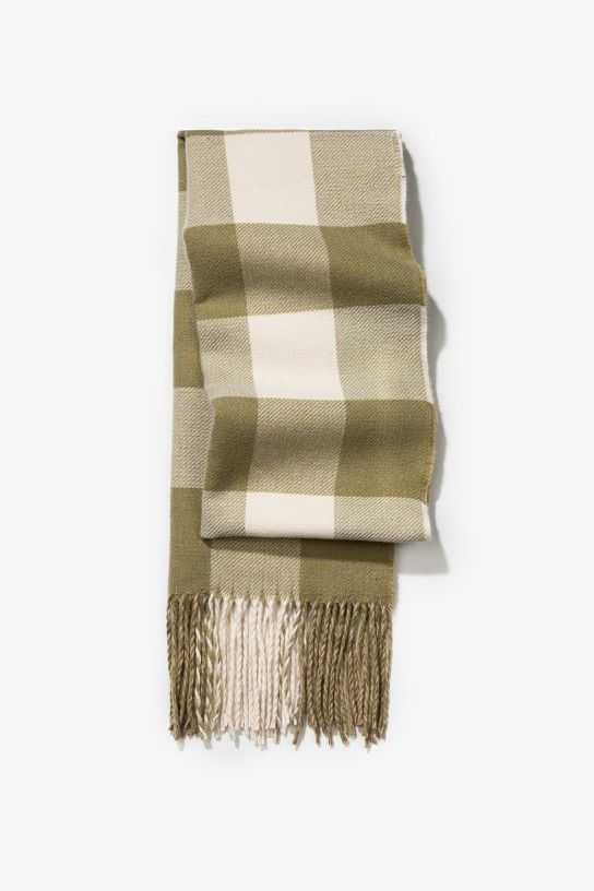 Bufanda de cuadros verde o taupe Vilanova