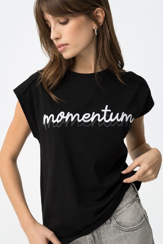 Camiseta de manga corta negra Tiffosi