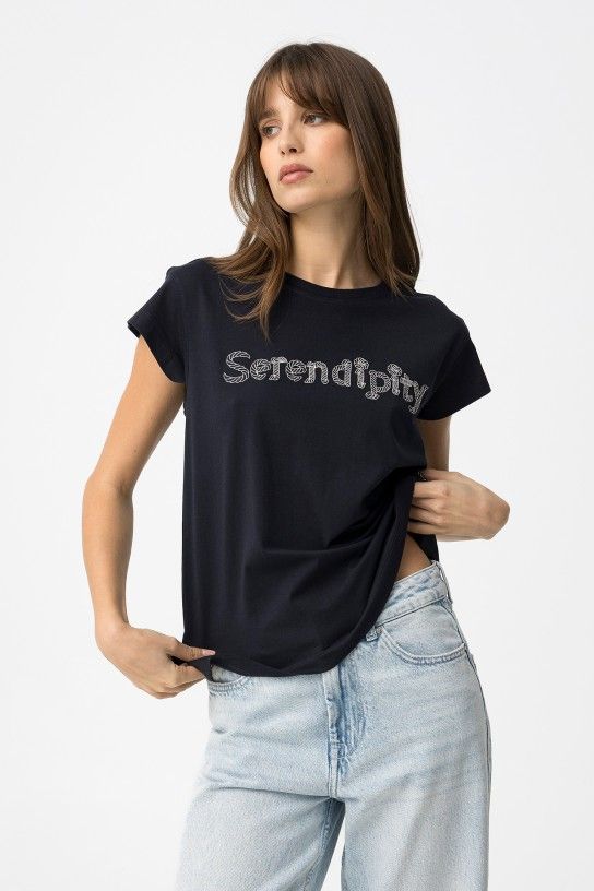 Camiseta azul con bordado Tiffosi