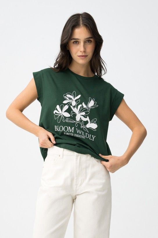 Camiseta verde troquelada Tiffosi