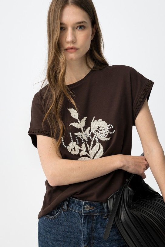 Camiseta de manga corta marrón Tiffosi
