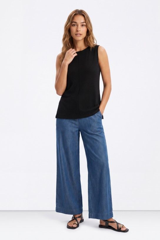 Pantalón ancho azul denim Tiffosi